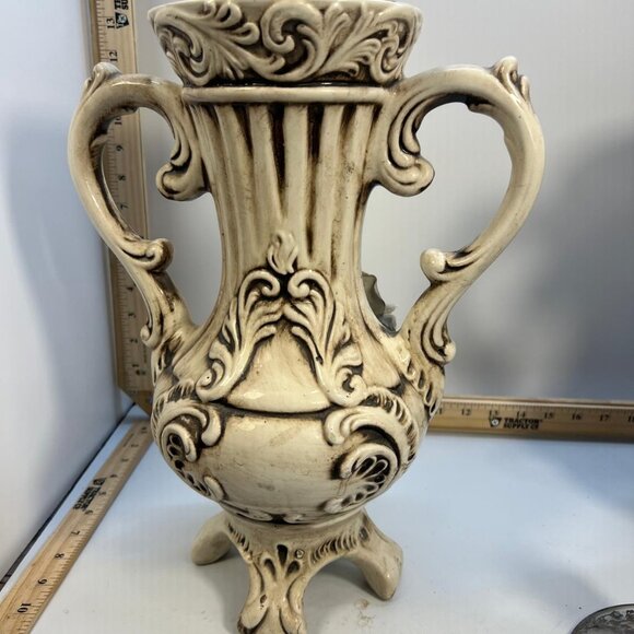 Capodimonte Hand-Painted Rose Vase Italian Multicolored Vintage Floral Decor - Picture 2 of 6